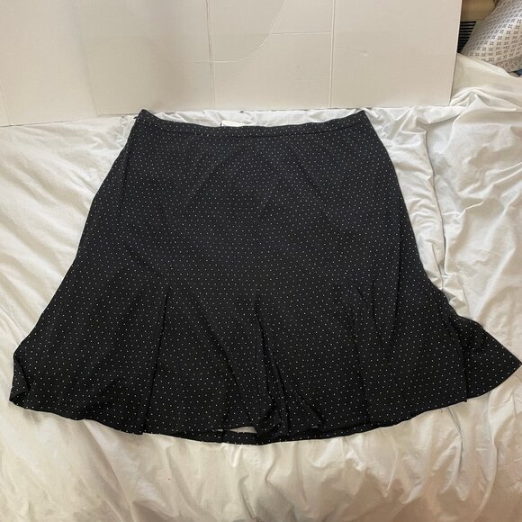 NWT Talbots Womens Sz 20 Black & White Polka Dots Flared Skirt Side Zipper - Picture 13 of 13